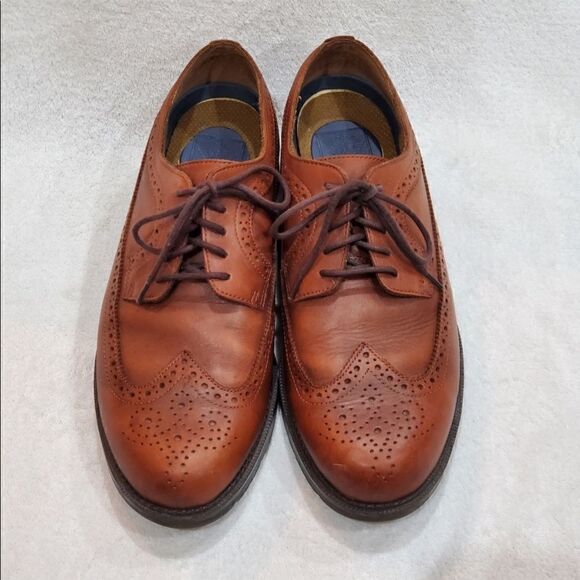 Dockers Mens Oxfords Brown Leather Wingtip Lace Up Shoes Size 10.5 M - Picture 2 of 13